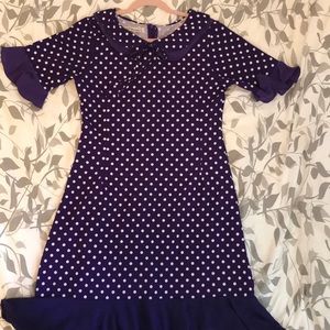 Cute vintage purple polka dot dress